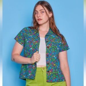 Big Bud Press Pantry Button-Up, Moss Blossom, Size Medium